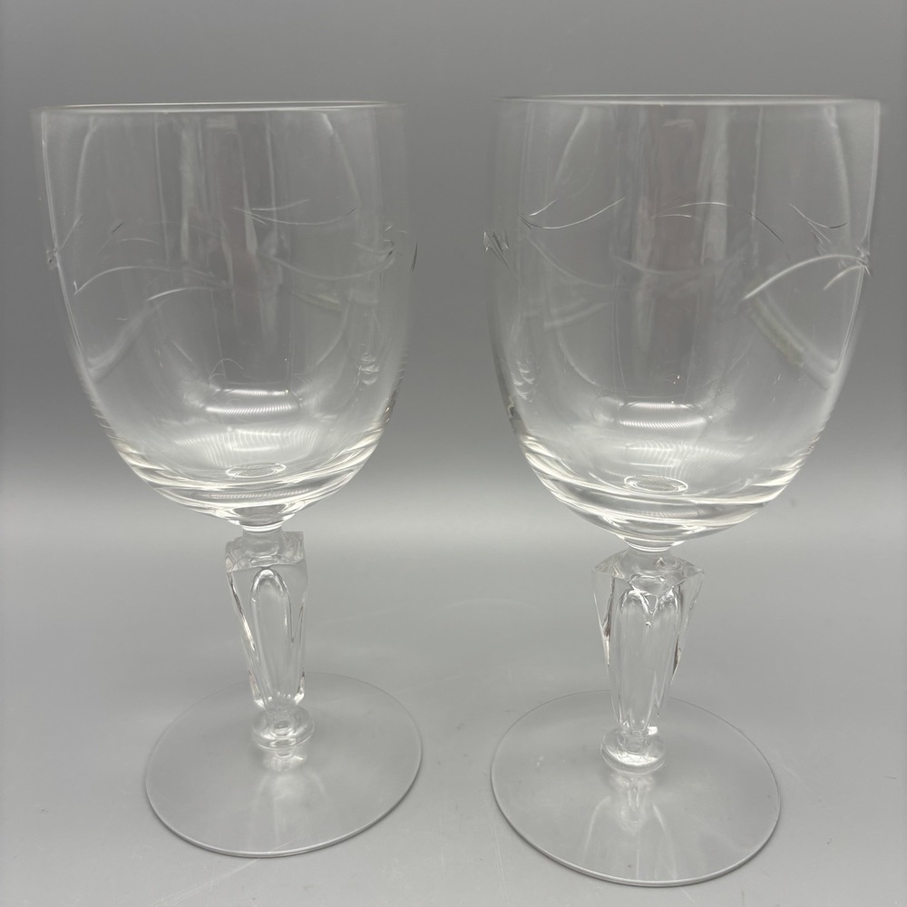 Tiffin-Franciscan Debbie Water Goblet/ Wine Glass Set‎ Of 2 Crystal
